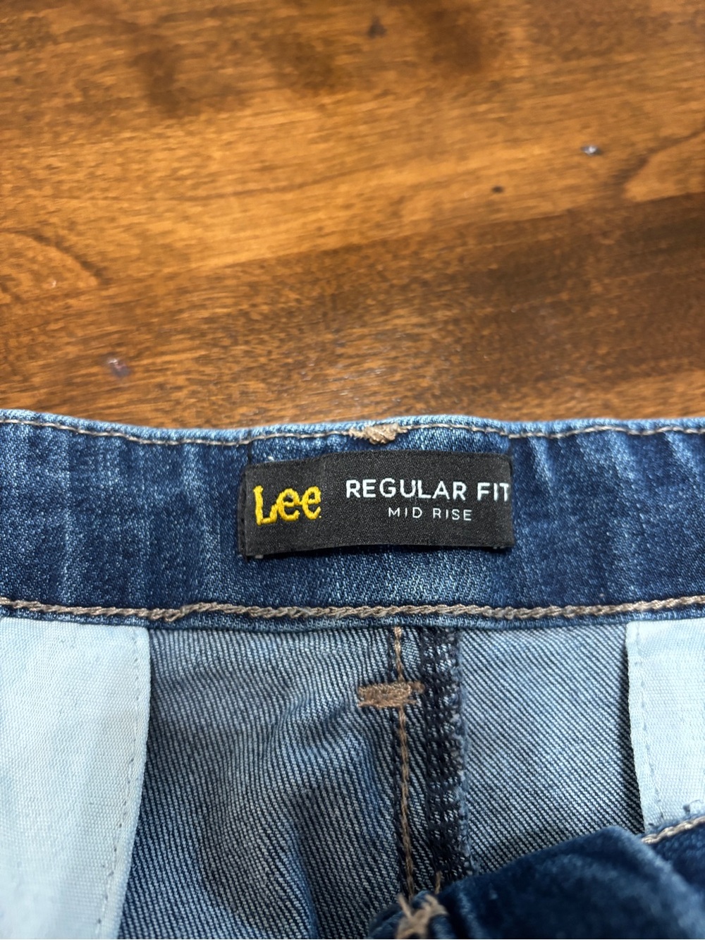 Lee Women's Blue Denim Shorts - Faded Indigo Cutoffs - Picture 3 of 3